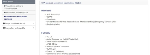 CAA NQE List