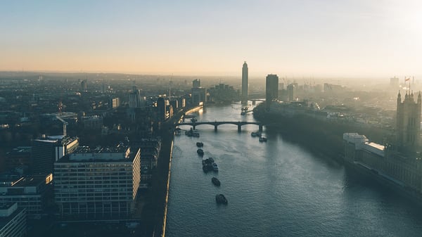 aerial photography of central london