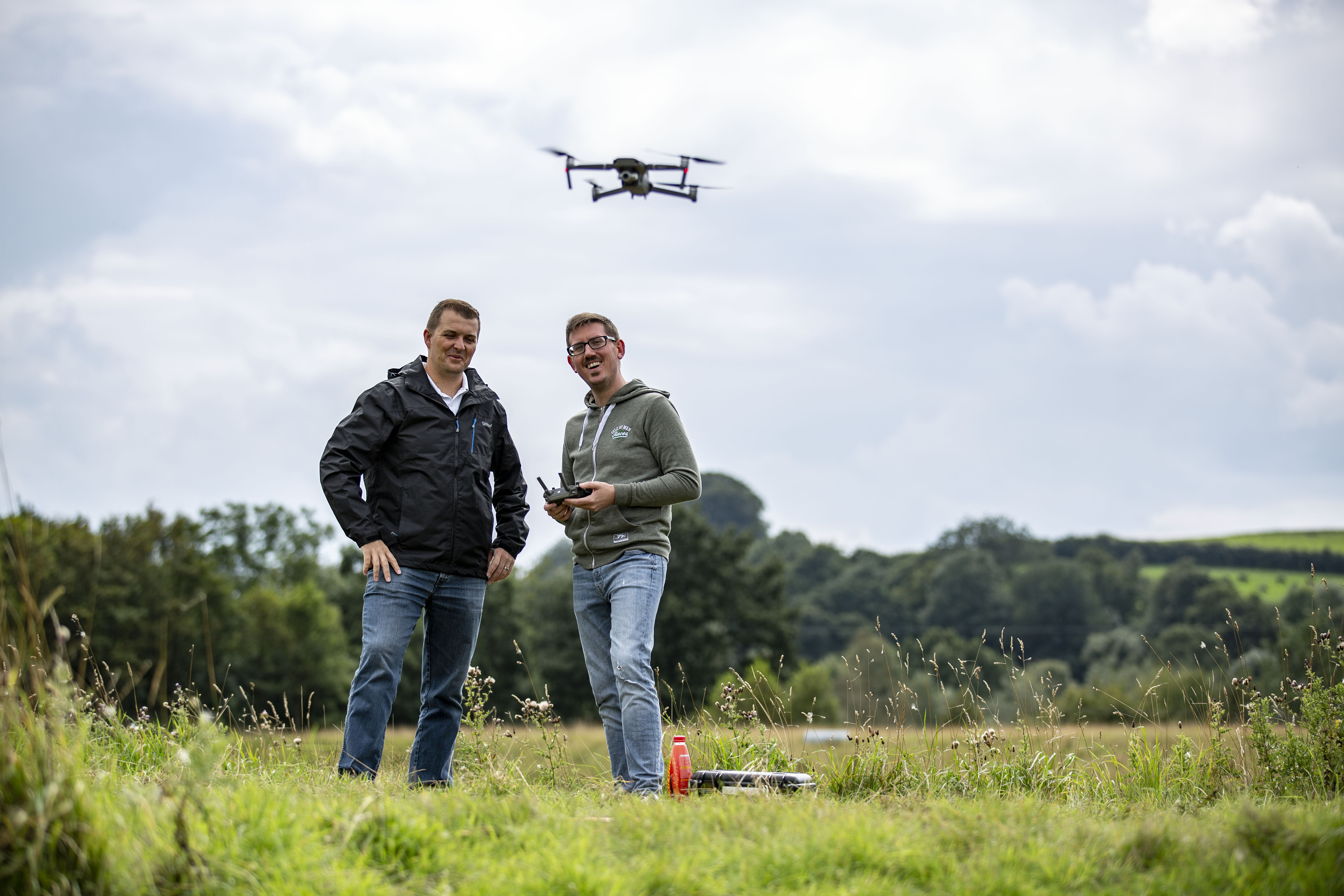 drone flying with dji mavic 2